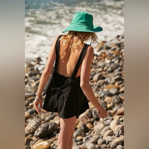 Free People Beach Take Me To Tulum Romper Golden Pollen - Picture 4 of 10